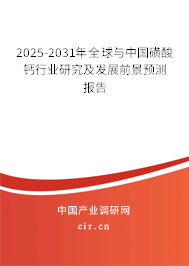 2025-2031年全球與中國磺酸鈣行業(yè)研究及發(fā)展前景預測報告 2025-2031年全球與中國磺酸鈣行業(yè)研究及發(fā)展前景預測報告