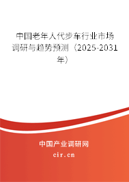 中國老年人代步車行業(yè)市場調(diào)研與趨勢預(yù)測(2025-2031年) 中國老年人代步車行業(yè)市場調(diào)研與趨勢預(yù)測(2025-2031年)