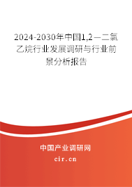 2024-2030年中國1,2—二氯乙烷行業(yè)發(fā)展調(diào)研與行業(yè)前景分析報(bào)告 2024-2030年中國1,2—二氯乙烷行業(yè)發(fā)展調(diào)研與行業(yè)前景分析報(bào)告