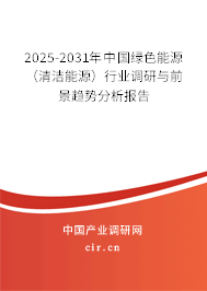 2025-2031年中國綠色能源（清潔能源）行業(yè)調(diào)研與前景趨勢分析報告