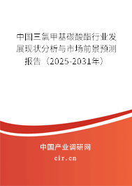 中國三氯甲基碳酸酯行業(yè)發(fā)展現(xiàn)狀分析與市場前景預(yù)測報告(2025-2031年) 中國三氯甲基碳酸酯行業(yè)發(fā)展現(xiàn)狀分析與市場前景預(yù)測報告(2025-2031年)