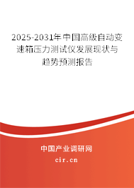 2025-2031年中國高級(jí)自動(dòng)變速箱壓力測(cè)試儀發(fā)展現(xiàn)狀與趨勢(shì)預(yù)測(cè)報(bào)告 2025-2031年中國高級(jí)自動(dòng)變速箱壓力測(cè)試儀發(fā)展現(xiàn)狀與趨勢(shì)預(yù)測(cè)報(bào)告
