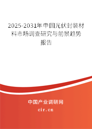 2025-2031年中國光伏封裝材料市場調(diào)查研究與前景趨勢報告 2025-2031年中國光伏封裝材料市場調(diào)查研究與前景趨勢報告