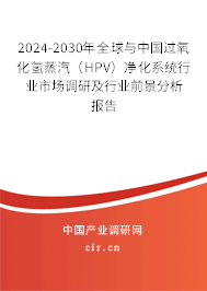 2024-2030年全球與中國過氧化氫蒸汽(HPV)凈化系統(tǒng)行業(yè)市場調(diào)研及行業(yè)前景分析報告 2024-2030年全球與中國過氧化氫蒸汽(HPV)凈化系統(tǒng)行業(yè)市場調(diào)研及行業(yè)前景分析報告