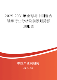 2025-2031年全球與中國混合軸承行業(yè)分析及前景趨勢預(yù)測報(bào)告 2025-2031年全球與中國混合軸承行業(yè)分析及前景趨勢預(yù)測報(bào)告