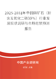 2025-2031年中國(guó)磷礦石(折含五氧化二磷30%)行業(yè)發(fā)展現(xiàn)狀調(diào)研與市場(chǎng)前景預(yù)測(cè)報(bào)告 2025-2031年中國(guó)磷礦石(折含五氧化二磷30%)行業(yè)發(fā)展現(xiàn)狀調(diào)研與市場(chǎng)前景預(yù)測(cè)報(bào)告
