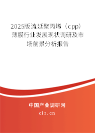 2025版流延聚丙烯（cpp）薄膜行業(yè)發(fā)展現(xiàn)狀調(diào)研及市場前景分析報告