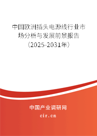 中國歐洲插頭電源線行業(yè)市場分析與發(fā)展前景報告(2025-2031年) 中國歐洲插頭電源線行業(yè)市場分析與發(fā)展前景報告(2025-2031年)
