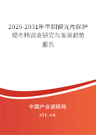 2025-2031年中國偏光片保護膜市場調查研究與發(fā)展趨勢報告