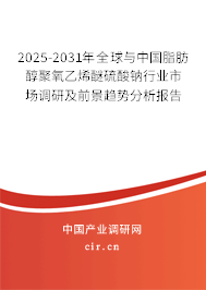 2025-2031年全球與中國脂肪醇聚氧乙烯醚硫酸鈉行業(yè)市場調(diào)研及前景趨勢分析報(bào)告 2025-2031年全球與中國脂肪醇聚氧乙烯醚硫酸鈉行業(yè)市場調(diào)研及前景趨勢分析報(bào)告