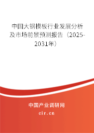 中國大鋼模板行業(yè)發(fā)展分析及市場前景預測報告(2025-2031年) 中國大鋼模板行業(yè)發(fā)展分析及市場前景預測報告(2025-2031年)