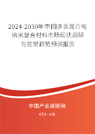 2024-2030年中國多金屬介電納米復合材料市場現狀調研與前景趨勢預測報告 2024-2030年中國多金屬介電納米復合材料市場現狀調研與前景趨勢預測報告