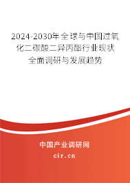 2024-2030年全球與中國過氧化二碳酸二異丙酯行業(yè)現(xiàn)狀全面調(diào)研與發(fā)展趨勢 2024-2030年全球與中國過氧化二碳酸二異丙酯行業(yè)現(xiàn)狀全面調(diào)研與發(fā)展趨勢