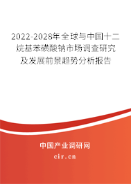 2022-2028年全球與中國十二烷基苯磺酸鈉市場調(diào)查研究及發(fā)展前景趨勢分析報(bào)告