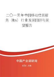 二〇一三年中國移動位置服務（lbs）行業(yè)發(fā)展回顧與展望報告