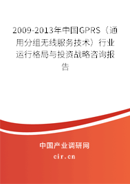 2009-2013年中國GPRS（通用分組無線服務(wù)技術(shù)）行業(yè)運(yùn)行格局與投資戰(zhàn)略咨詢報(bào)告