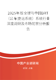2025年版全球與中國BRT(公車捷運系統(tǒng))系統(tǒng)行業(yè)深度調(diào)研及市場前景分析報告 2025年版全球與中國BRT(公車捷運系統(tǒng))系統(tǒng)行業(yè)深度調(diào)研及市場前景分析報告