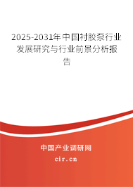 2025-2031年中國襯膠泵行業(yè)發(fā)展研究與行業(yè)前景分析報告