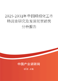 2025-2031年中國精細(xì)化工市場調(diào)查研究及發(fā)展前景趨勢分析報(bào)告