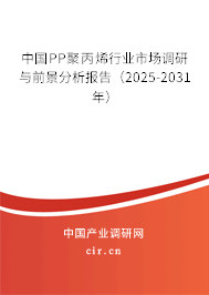 中國PP聚丙烯行業(yè)市場調(diào)研與前景分析報告(2025-2031年) 中國PP聚丙烯行業(yè)市場調(diào)研與前景分析報告(2025-2031年)
