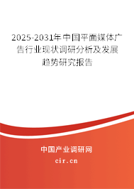2025-2031年中國平面媒體廣告行業(yè)現(xiàn)狀調(diào)研分析及發(fā)展趨勢研究報告 2025-2031年中國平面媒體廣告行業(yè)現(xiàn)狀調(diào)研分析及發(fā)展趨勢研究報告