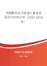 中國(guó)數(shù)碼電子制造行業(yè)發(fā)展研究與前景分析（2025-2031年）