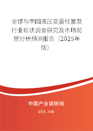 全球與中國液壓變量柱塞泵行業(yè)現(xiàn)狀調(diào)查研究及市場前景分析預(yù)測報告（2025年版）
