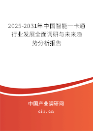 2025-2031年中國(guó)智能一卡通行業(yè)發(fā)展全面調(diào)研與未來趨勢(shì)分析報(bào)告 2025-2031年中國(guó)智能一卡通行業(yè)發(fā)展全面調(diào)研與未來趨勢(shì)分析報(bào)告
