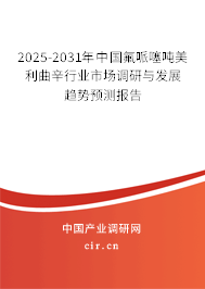 2025-2031年中國(guó)氟哌噻噸美利曲辛行業(yè)市場(chǎng)調(diào)研與發(fā)展趨勢(shì)預(yù)測(cè)報(bào)告 2025-2031年中國(guó)氟哌噻噸美利曲辛行業(yè)市場(chǎng)調(diào)研與發(fā)展趨勢(shì)預(yù)測(cè)報(bào)告