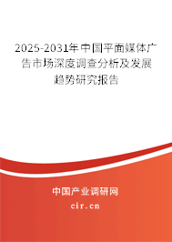 2025-2031年中國(guó)平面媒體廣告市場(chǎng)深度調(diào)查分析及發(fā)展趨勢(shì)研究報(bào)告