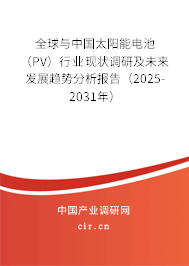 全球與中國太陽能電池(PV)行業(yè)現(xiàn)狀調(diào)研及未來發(fā)展趨勢(shì)分析報(bào)告(2025-2031年) 全球與中國太陽能電池(PV)行業(yè)現(xiàn)狀調(diào)研及未來發(fā)展趨勢(shì)分析報(bào)告(2025-2031年)