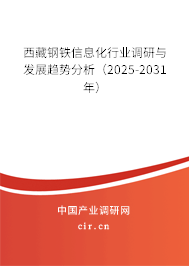西藏鋼鐵信息化行業(yè)調(diào)研與發(fā)展趨勢分析(2025-2031年) 西藏鋼鐵信息化行業(yè)調(diào)研與發(fā)展趨勢分析(2025-2031年)